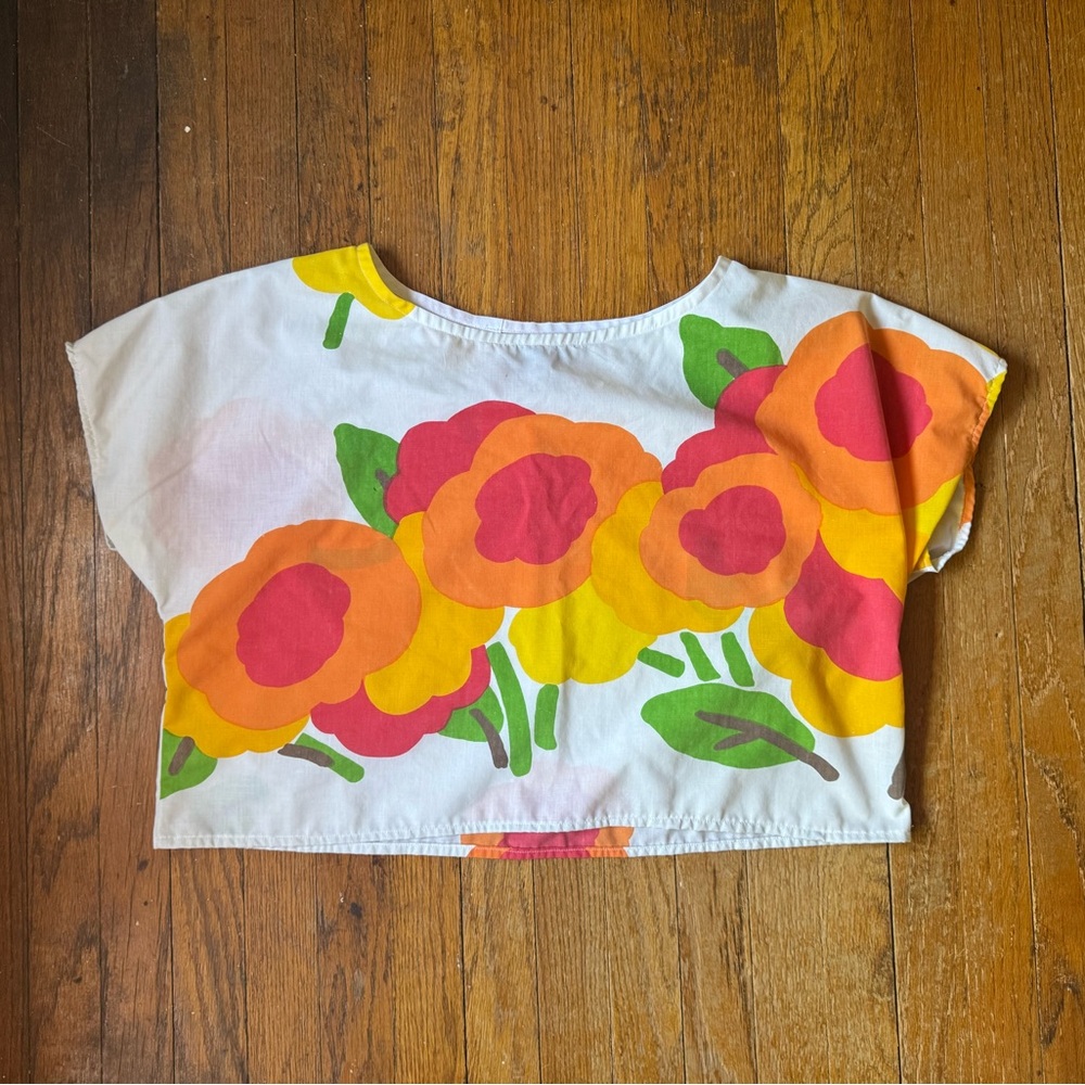 Paper crane theory handmade floral top